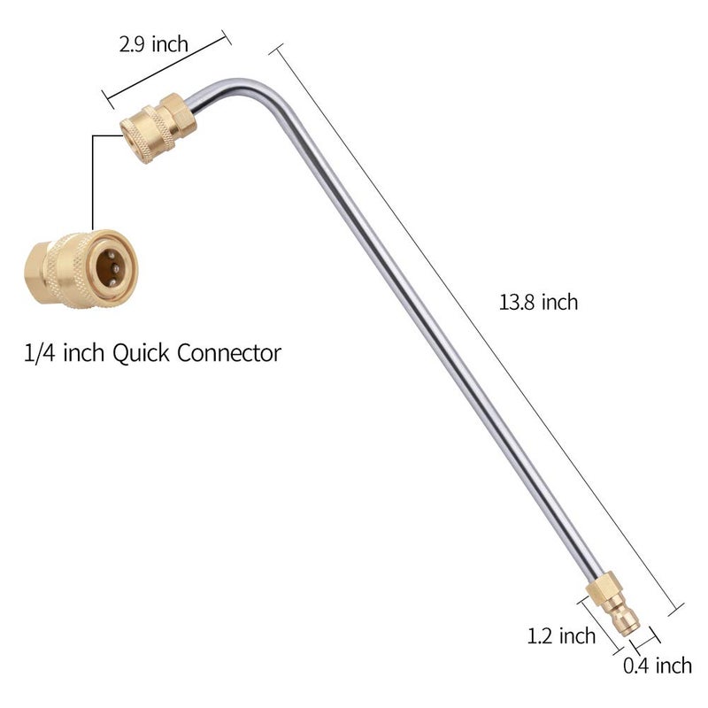 Sooprinse Washer Gutter Cleaner Attachment,Pressure Washer Gutter Rod for Lance/Wand 1/4 Inch Quick Connect,90 Degrees Curved Rod (14 inch) - Image 3